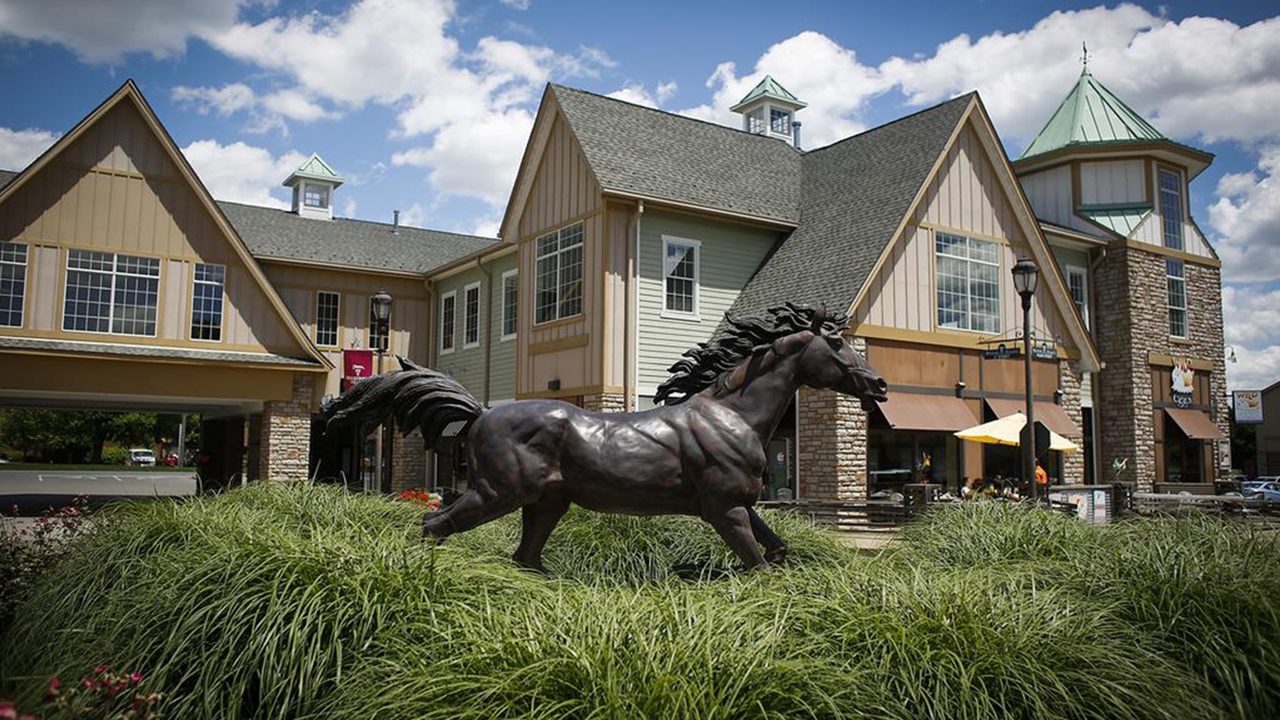 Horse sculpture outside Westport Village in east Louisville